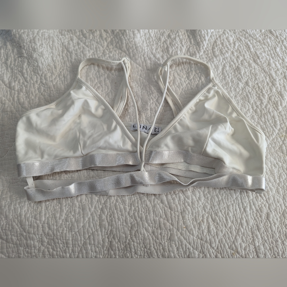Luna Pole Dance Bra Size US 8 White